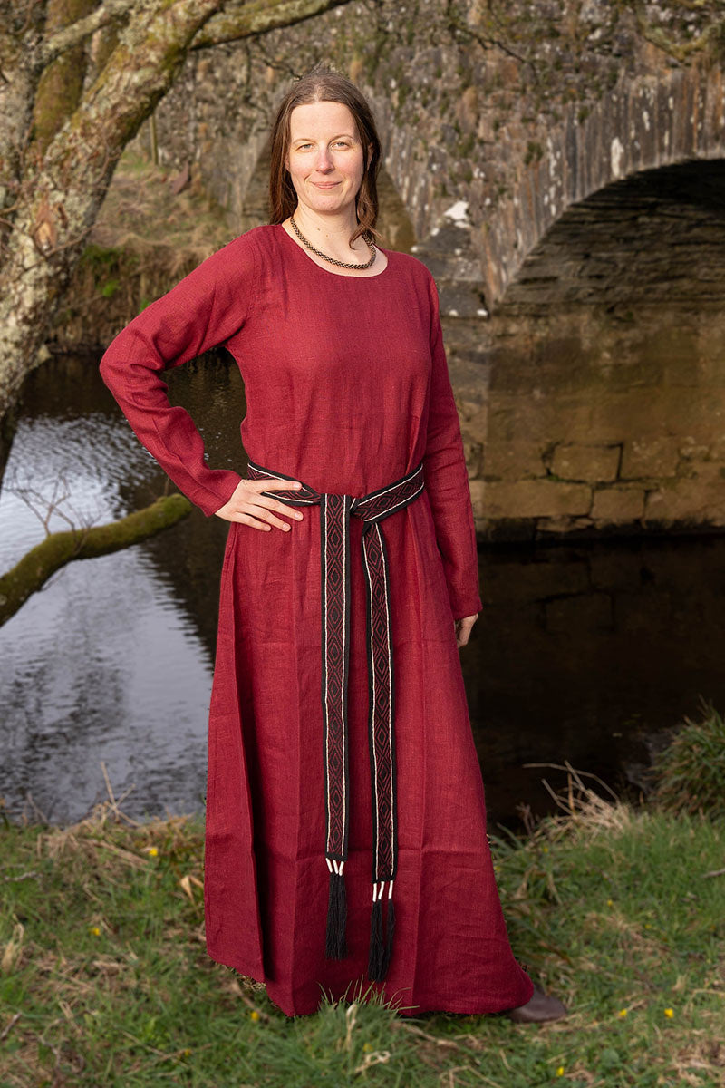 Wikingerkleid Helga Leinen rot