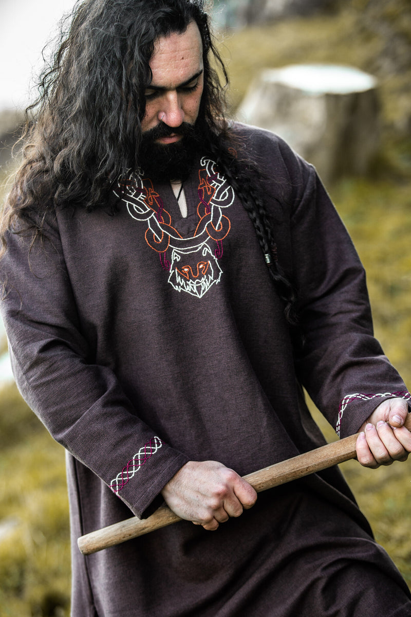 Vikingatunika varg Fenrir, brun
