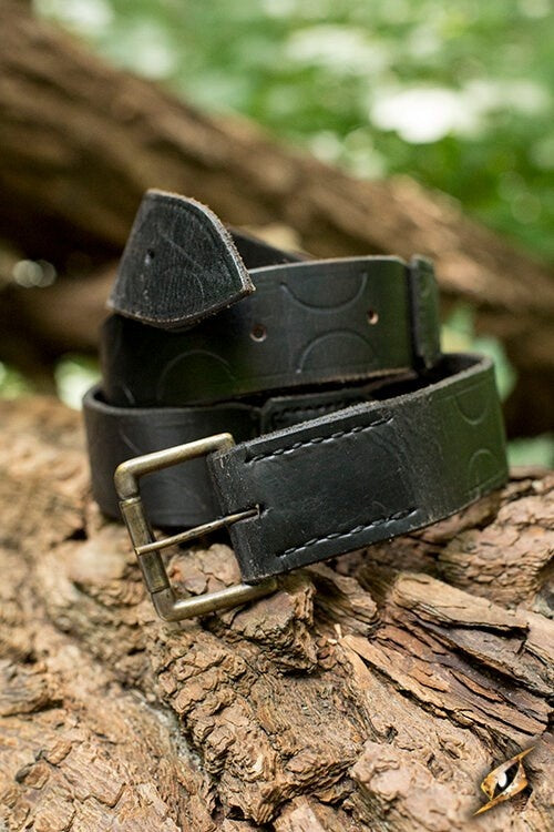 Leren riem Aruthia, zwart, 160 cm