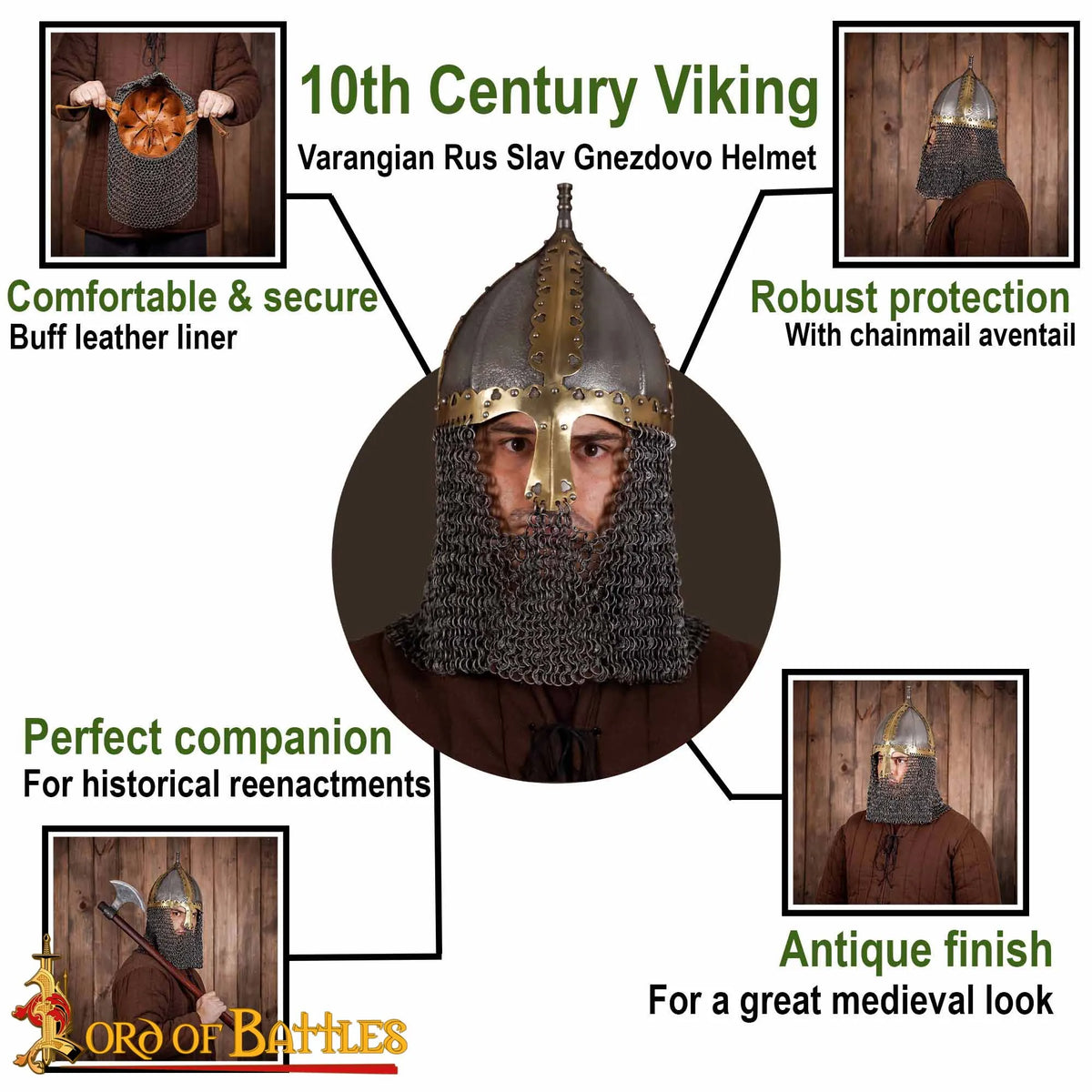 Casque viking Gnezdovo du 10e siècle, 1,6 mm