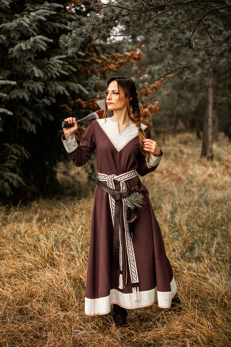 Vikingekjole Estrid, brun/natur