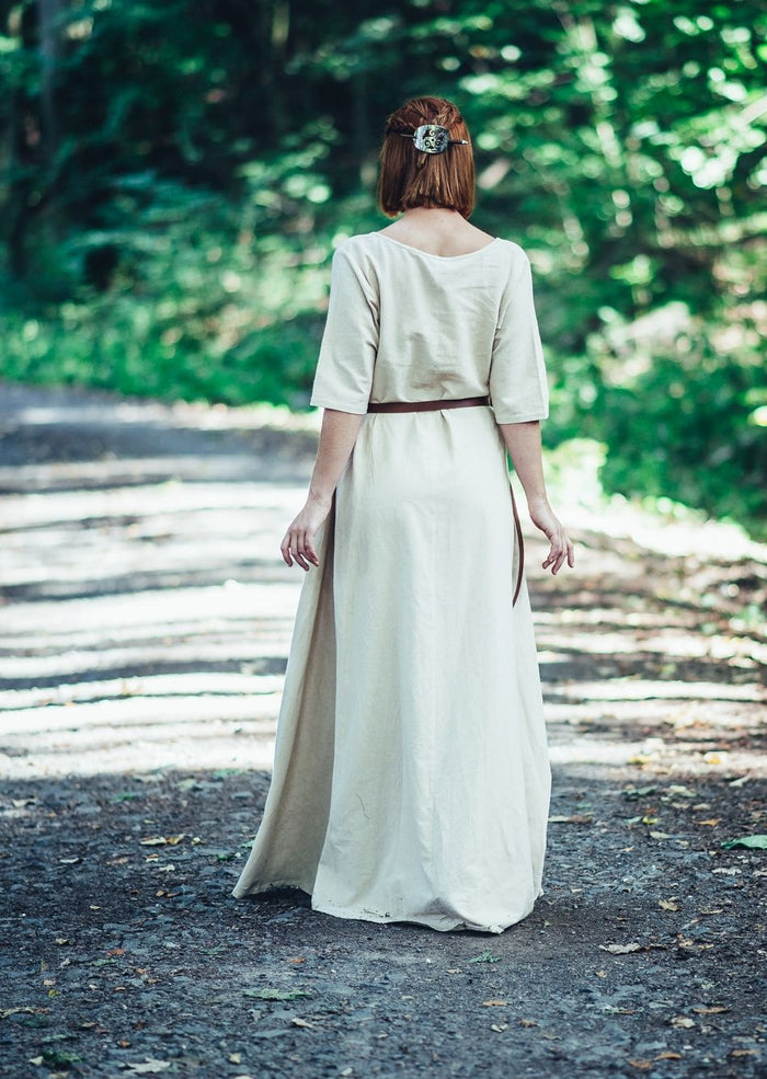 Tidigmedeltida klänning Brida, naturfärgad