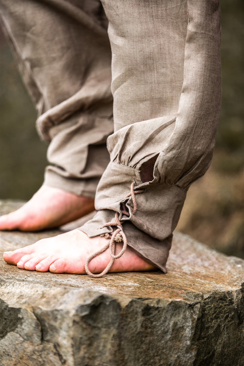 Pantalón vikingo Odin de lino, gris
