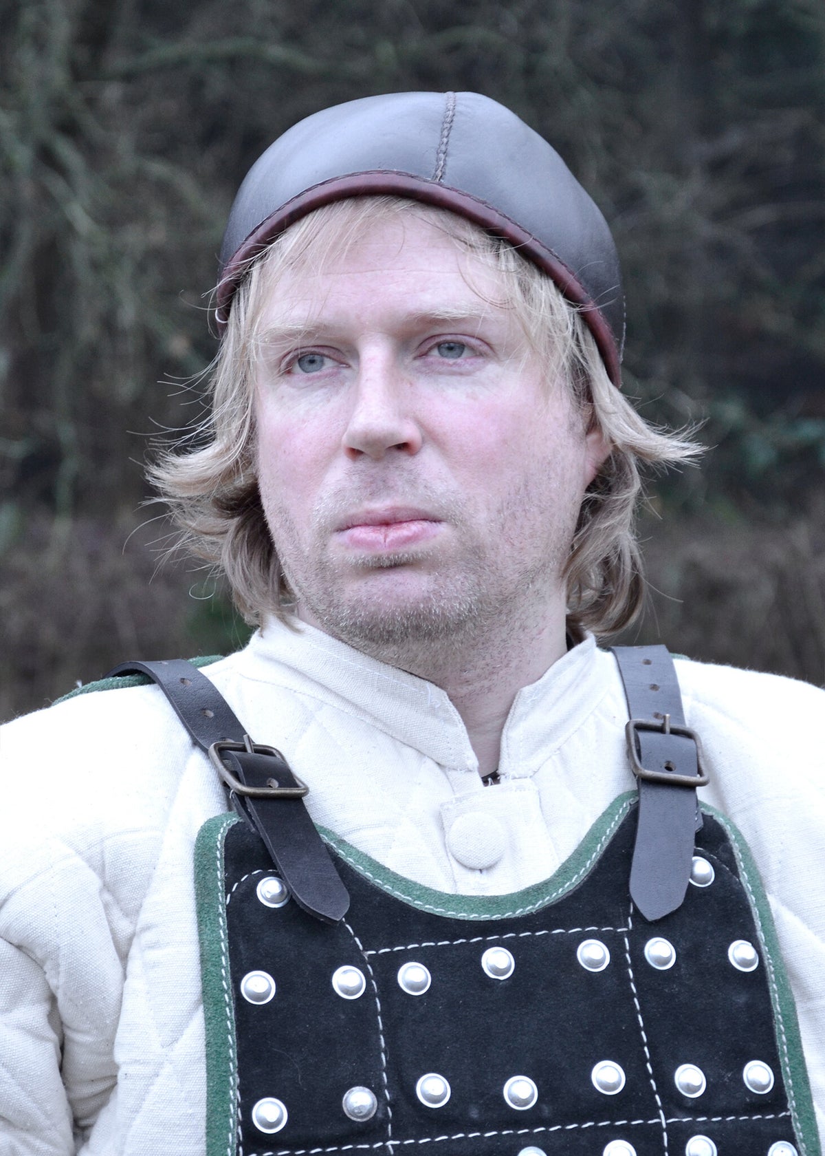 Historische kap, leer, bruin