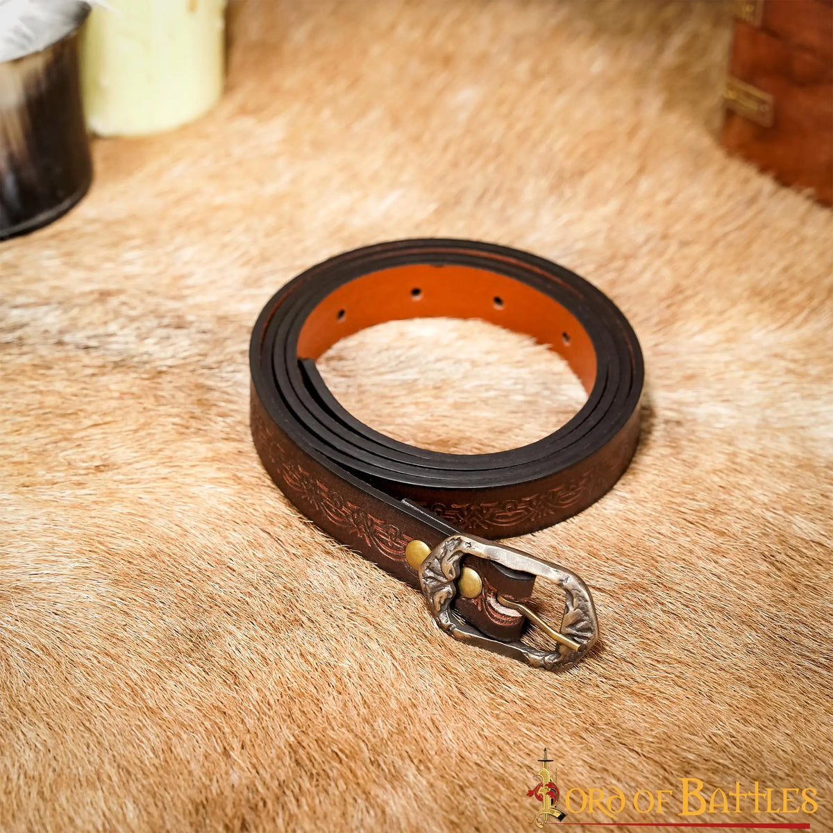 Leather belt Melian, 130 cm, brown