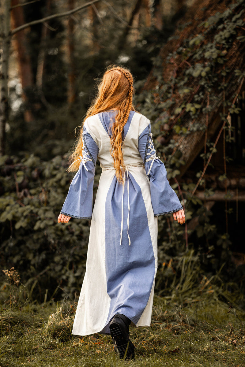 Średniowieczna suknia Serena, niebieska