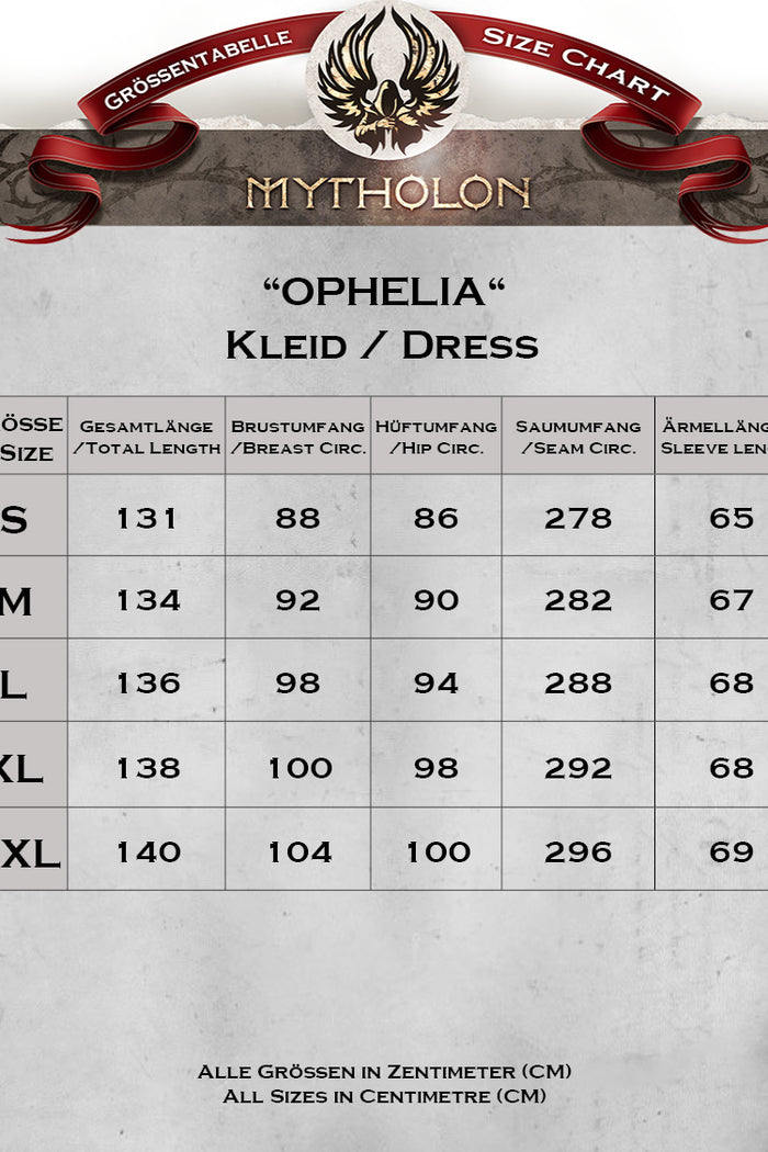 Vestido medieval Ophelia, verde-negro