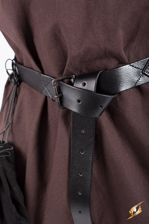 Leren X-riem, zwart, 160 cm
