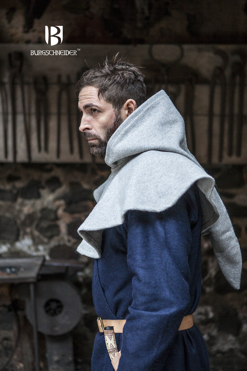 Kapuzenmantel Cucullus, grau, Wollmischung