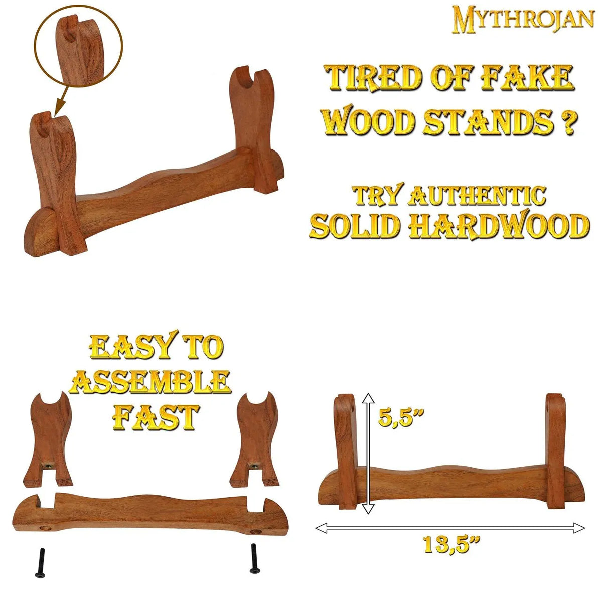 Wooden sword stand, table stand