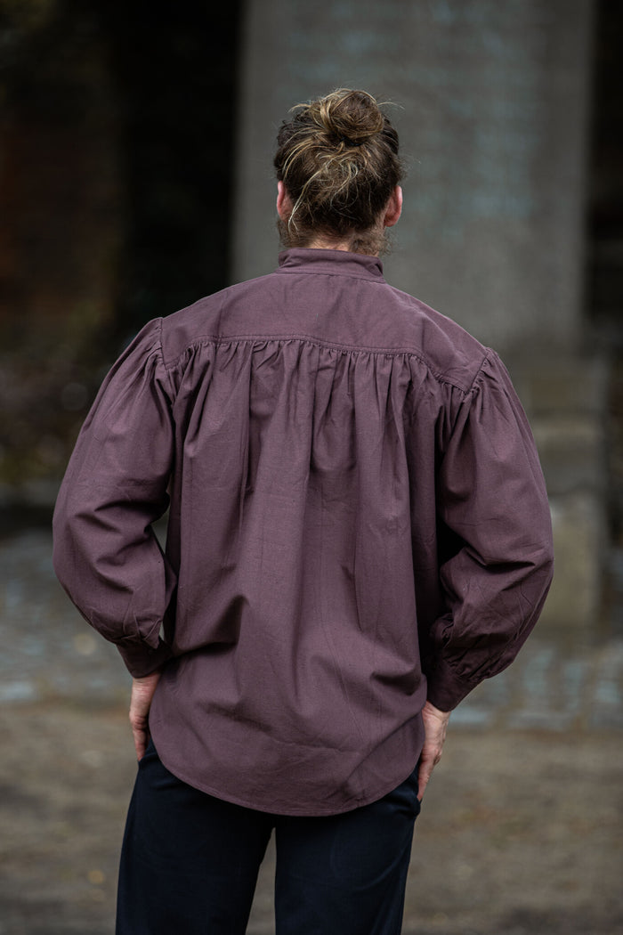 Pirate shirt with collar, brown