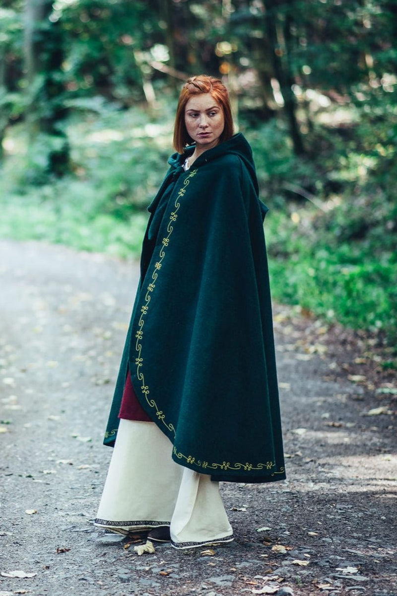 Manteau Ceridwen, vert, mélange de laine