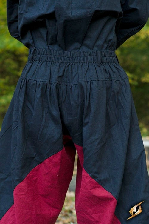Pantaloni rinascimentali Raphael, rosso-nero