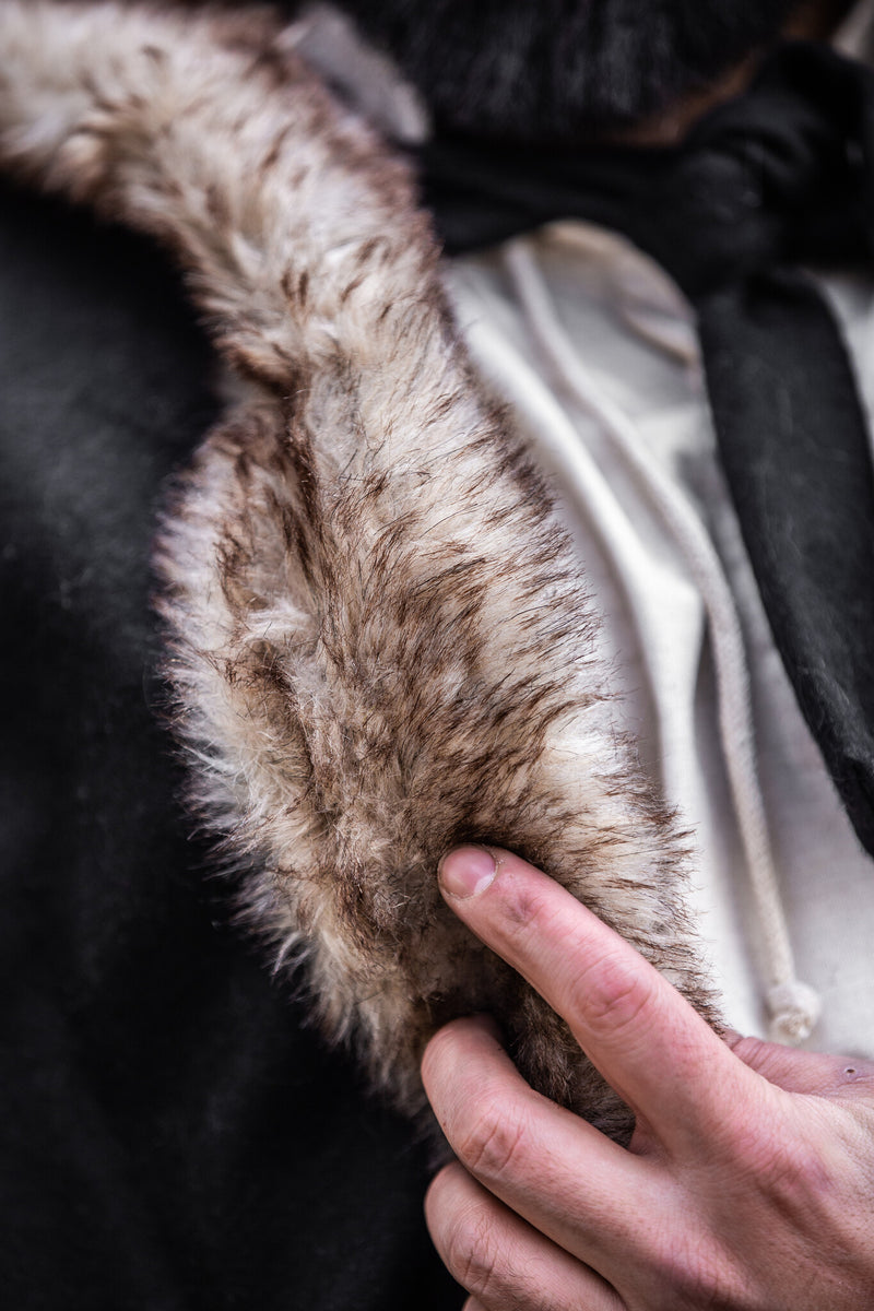 Vikingamantel Fjell, svart, ullmix