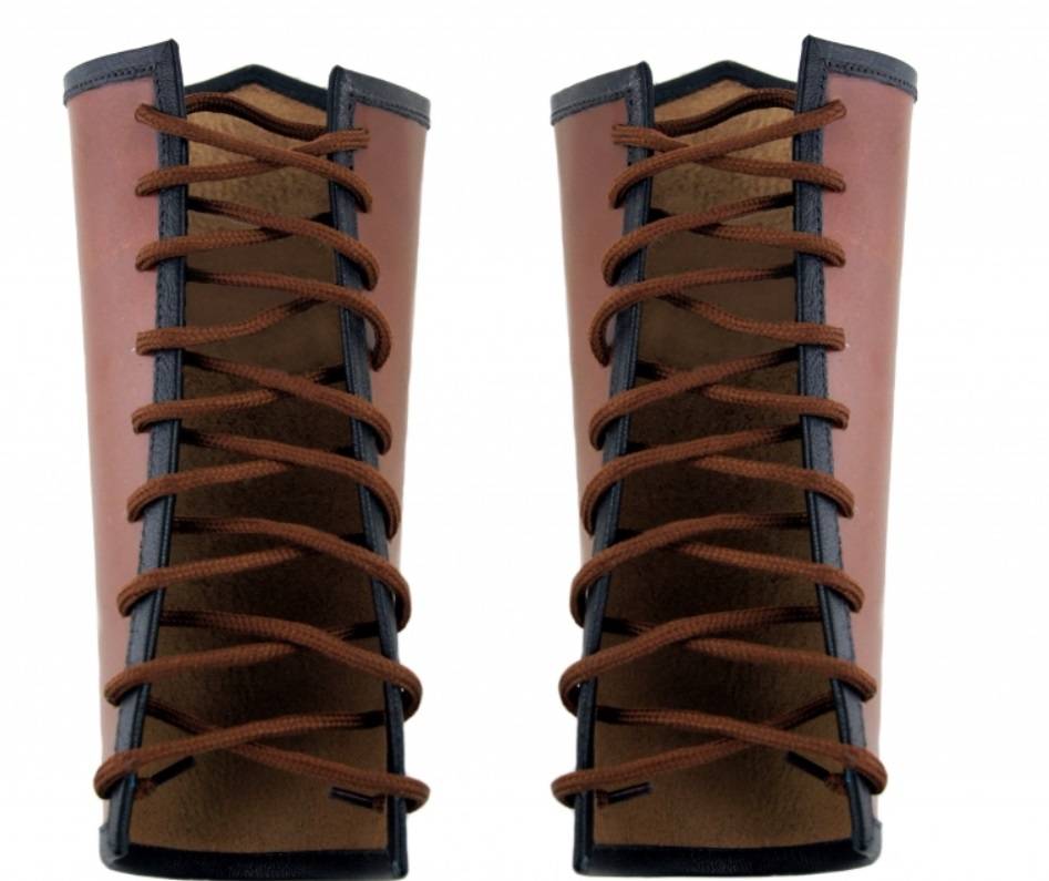 Vegvisir läderbracers, underarmsskydd, bruna