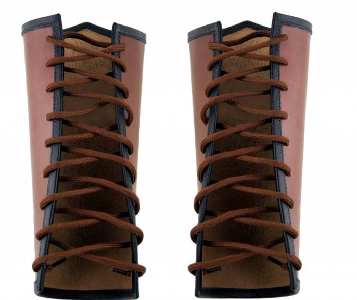 Vegvisir läderbracers, underarmsskydd, bruna