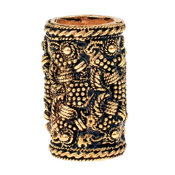 Viking baardkraal Rygge, verzilverd brons