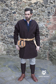 Viking kaftan Loki, wool blend, brown