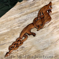Dragon viking en bois, regard vers la droite