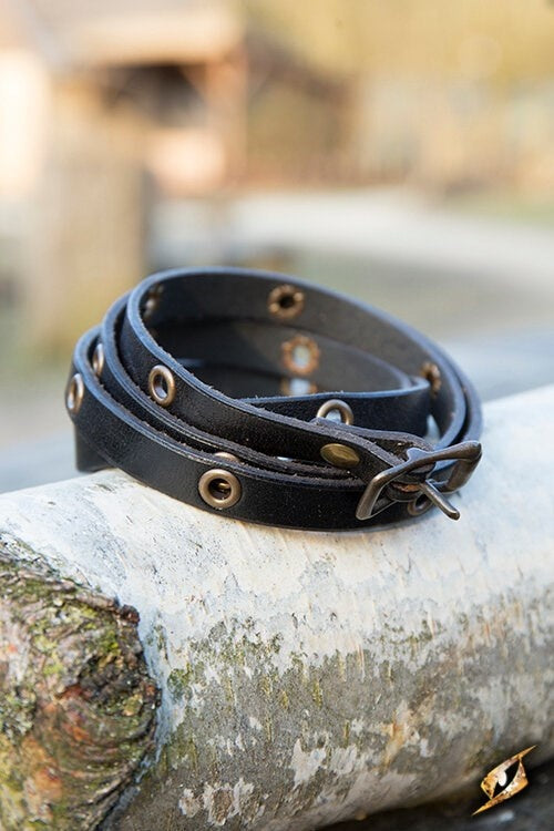 Armband met oogjes, leer