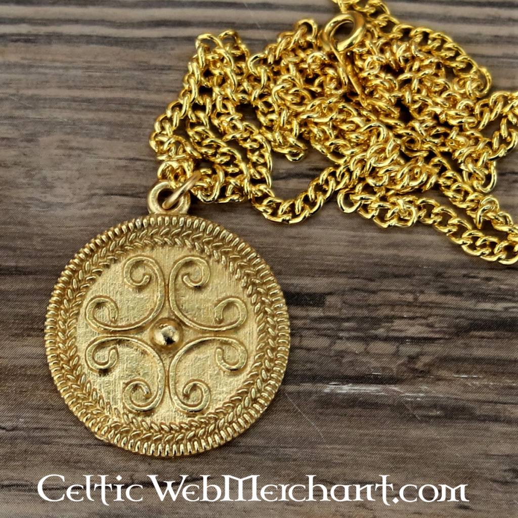 Roman filigree scroll pendant, 2nd-3rd century AD, pewter