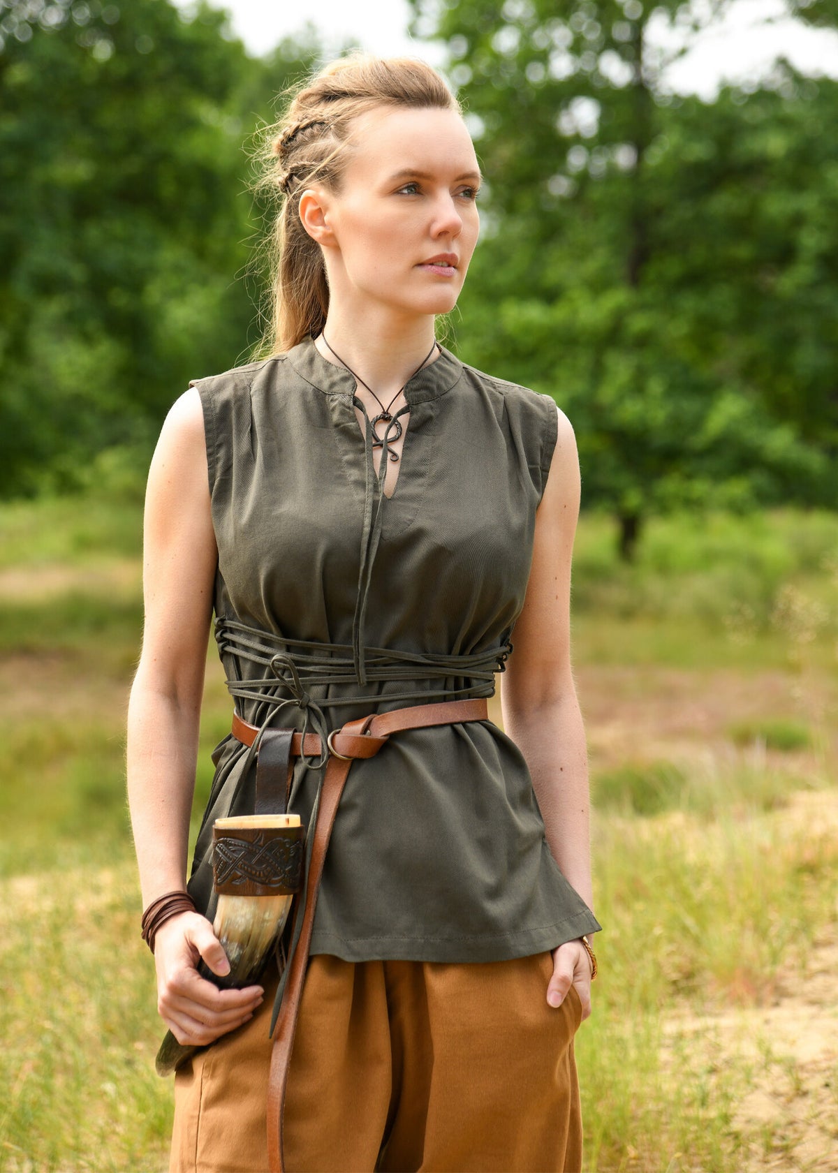 Blouse Levke, olijfgroen