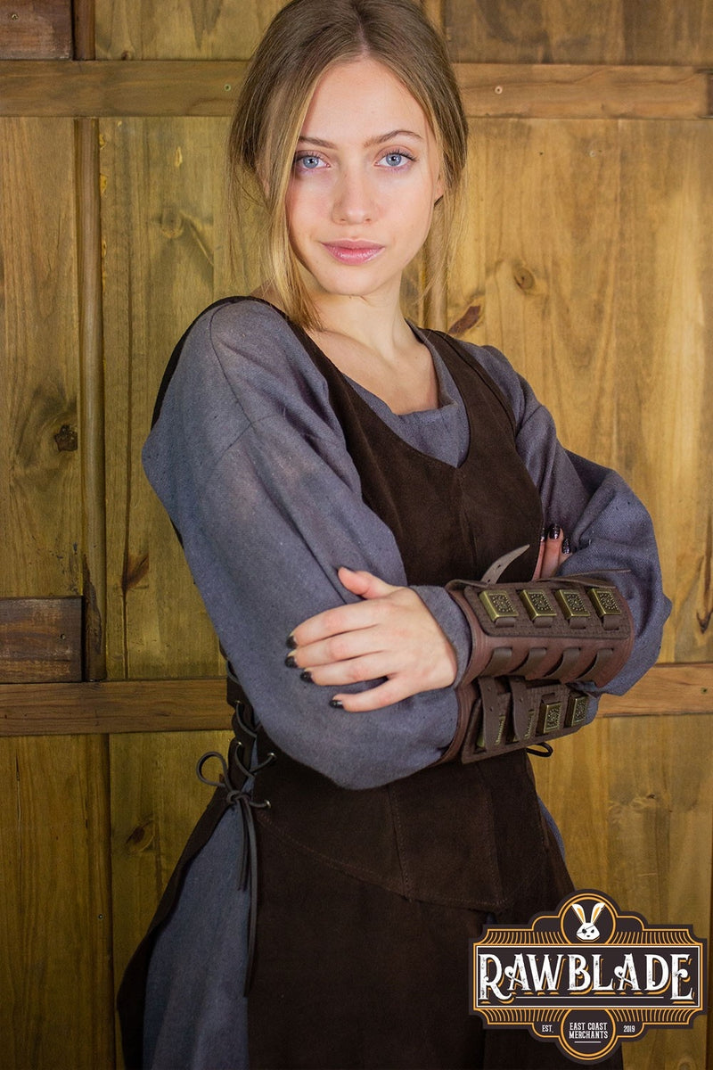 Joanne tabard i splitlæder – brun