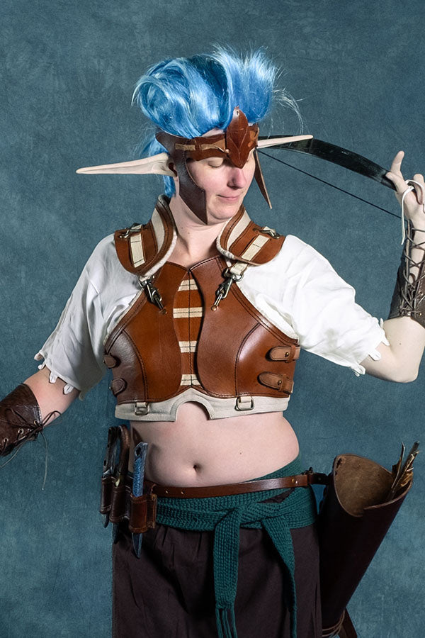 Armadura femenina Assassin, marrón/beige