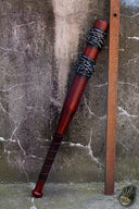 LARP pałka baseballowa z drutem kolczastym, 80 cm, czerwona 