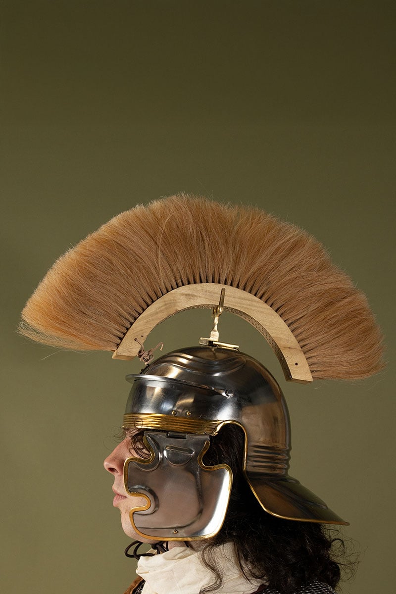 Romersk hjelmkam, hvid