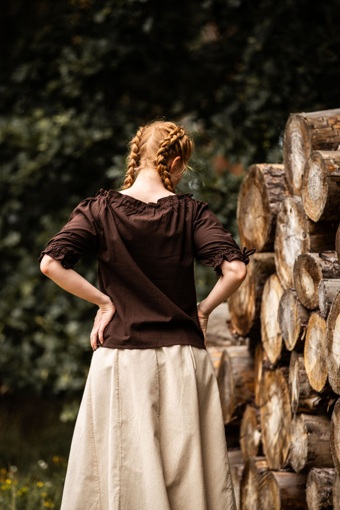 Baroque blouse Julia, bruin
