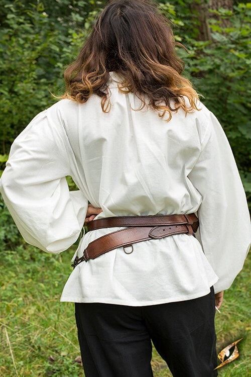 Two-part sword belt, brown