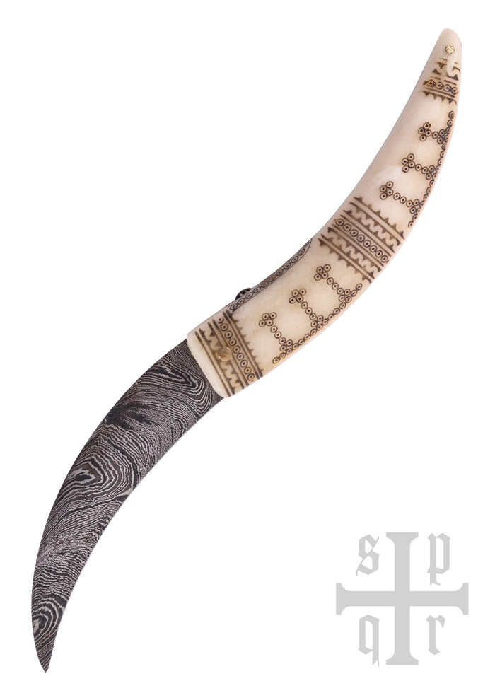 Viking vouwmes damascus, semi-scherp