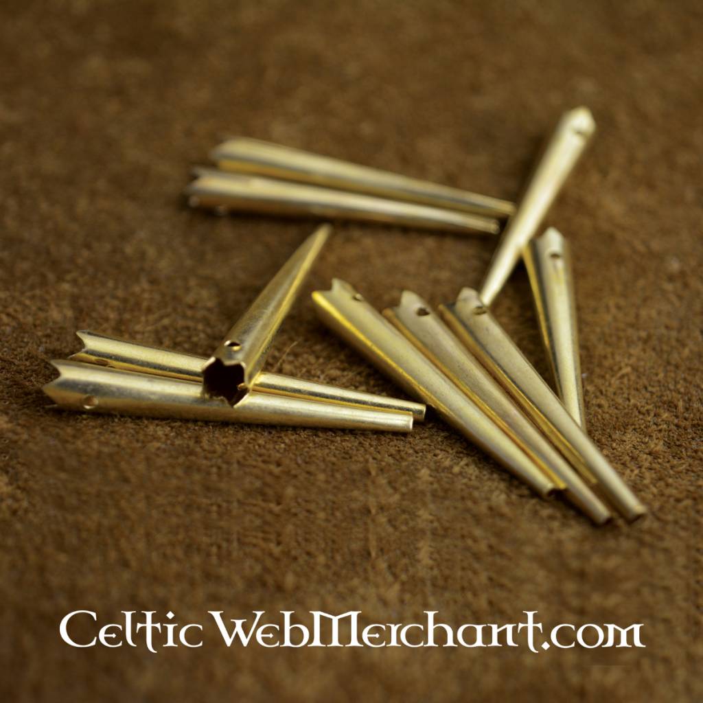 Brass short lace ends (set of 10)