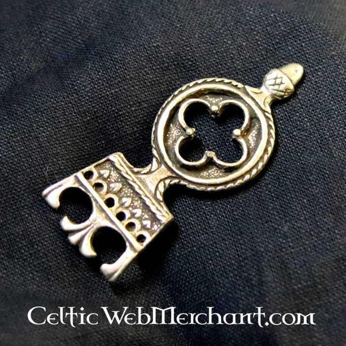 Gothic belt end 3 cm, silvered