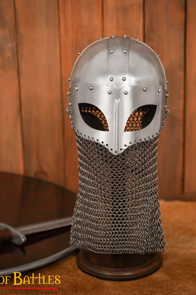 10. århundredes vikingebrilhjelm med malië, 1,6 mm