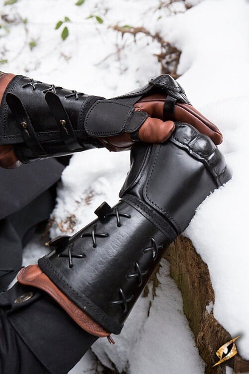Leder Panzerhandschuh für die linke Hand