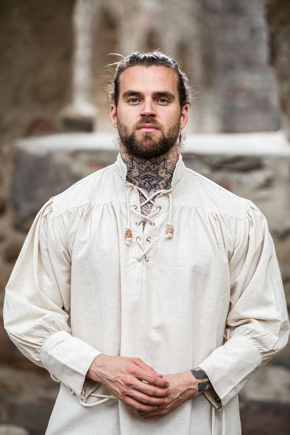 Medeltida skjorta Bernard, crème