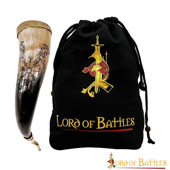 Viking drinking horn Jormungandr and Vegvisir, 300-400 ml