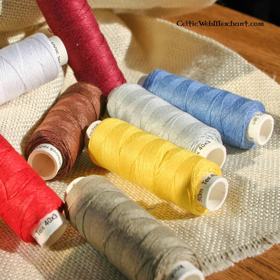 Nić lniana bakłażanowa, 50 m