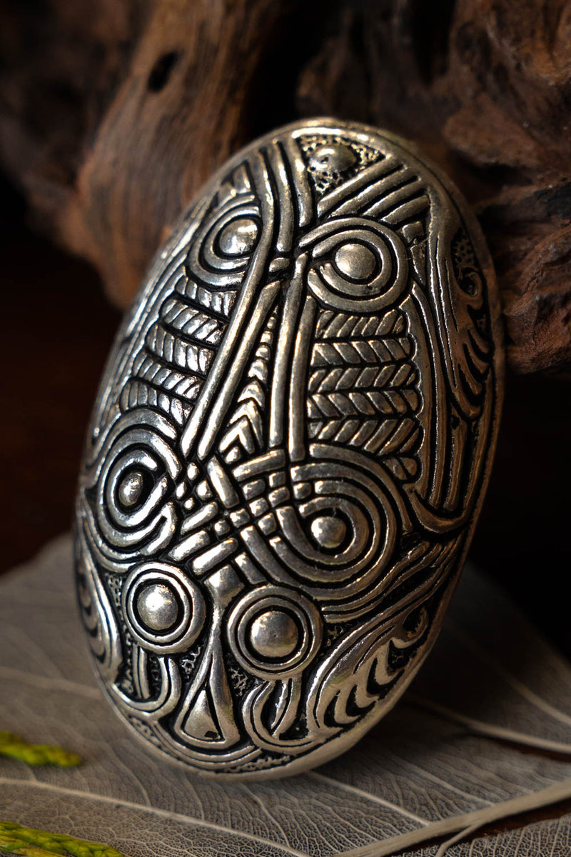 Vikingeskildpaddebroche Dorestad, forsølvet bronze, pris pr. stk.