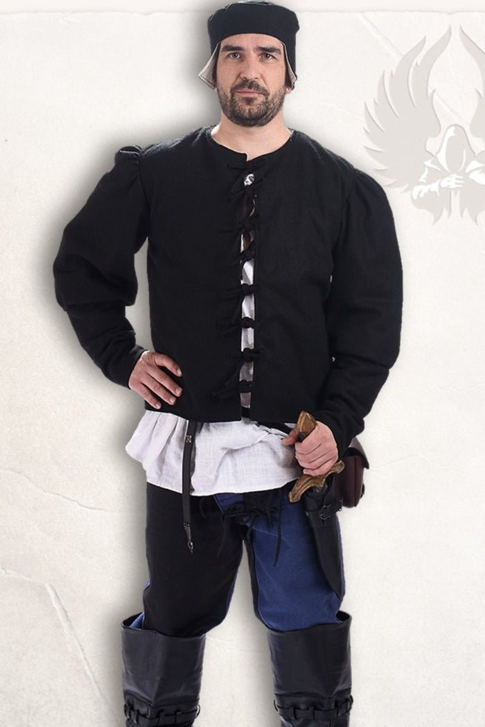 Renaissance Mütze Rafael, Wollmischung, schwarz