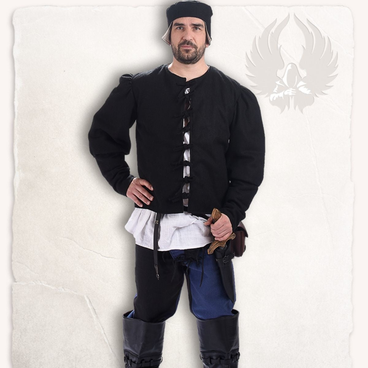 Renaissance muts Rafael, wolmix, zwart