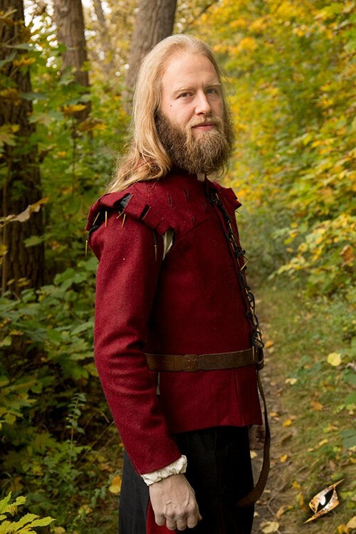 Dublett Columbus, röd, ullmix