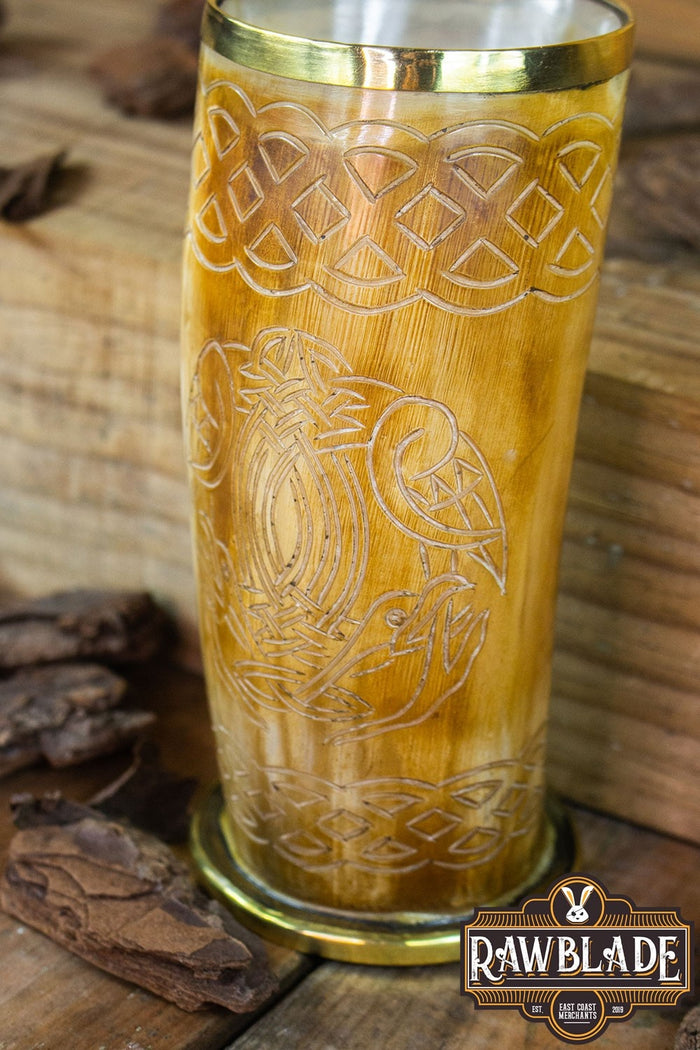 Boccale in corno con uccelli celtici, 300–500 ml