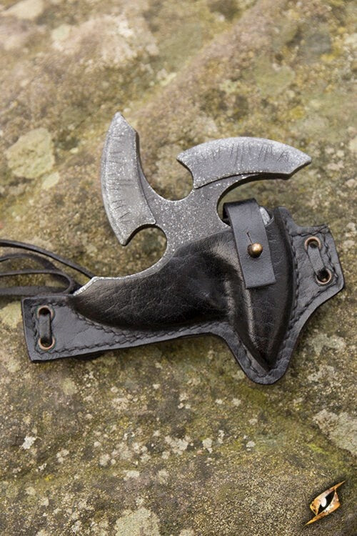 LARP shuriken met houder, zwart