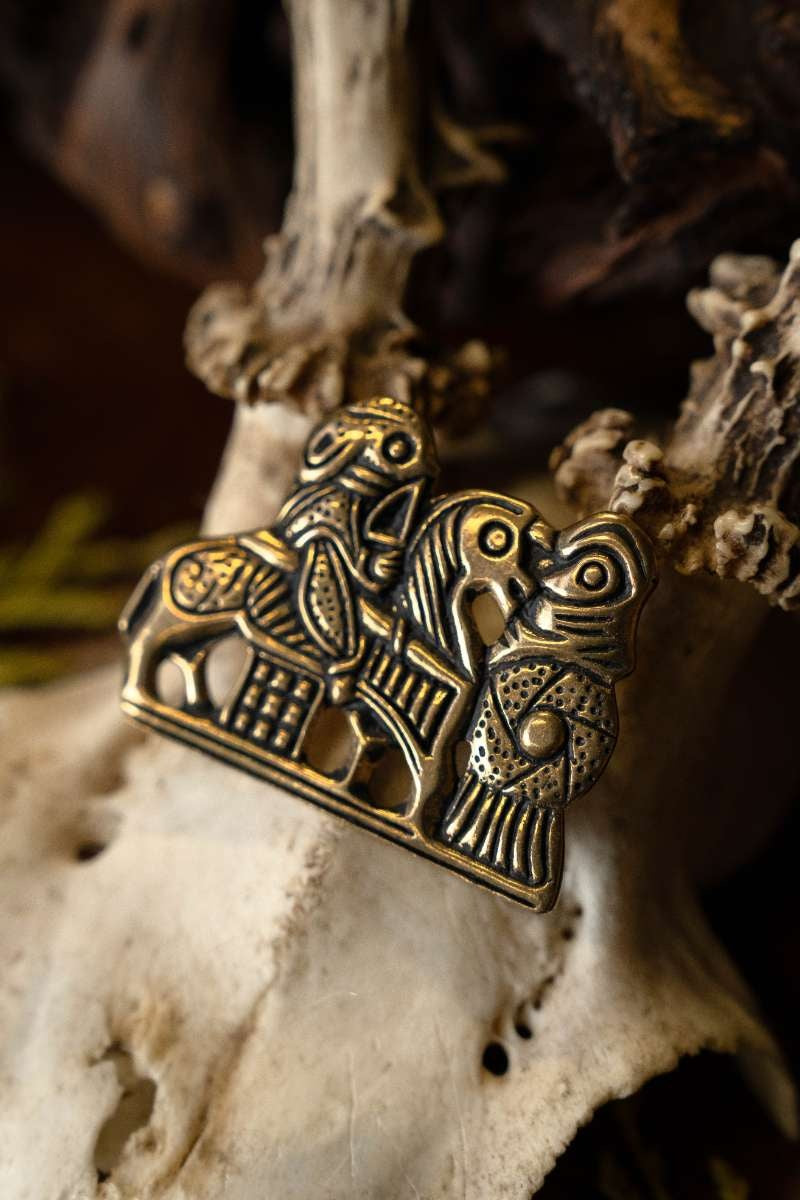 Viking Valkyrie brooch, bronze