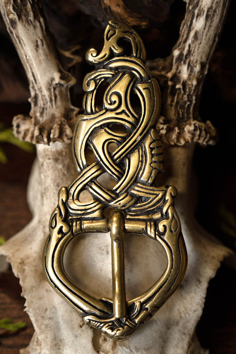 Hebilla vikinga de la Serpiente de Midgard, bronce
