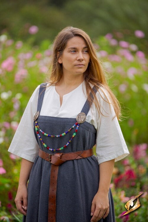 Viking apron dress Frida herringbone, dark gray