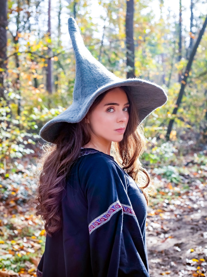 Häxhatt, grå, ullfilt